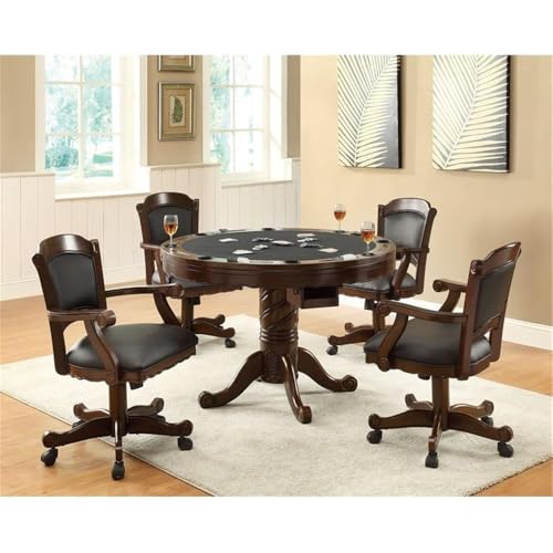 Coasterhomefurnishingsturk5pieceroundgametablediningsettobaccoblack Urban Country Home Decor Coaster home furnishings turk 5 piece round game table dining set tobacco black urban country home decor