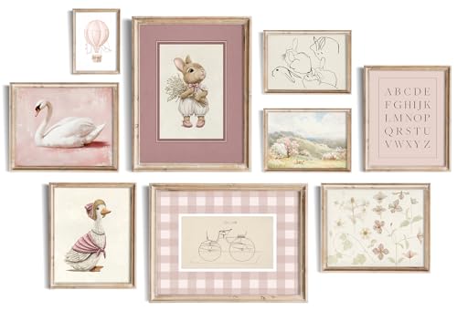 Pink Swan Bunny Canvas Wall Art