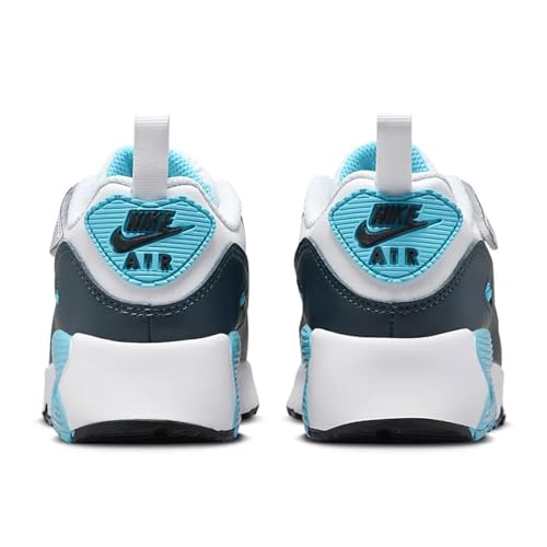 Nike Air Max 90 EasyOn Little Kids' Shoes (HF6357-100, White/Baltic Blue/Armory Navy/Wolf Grey) Size 92