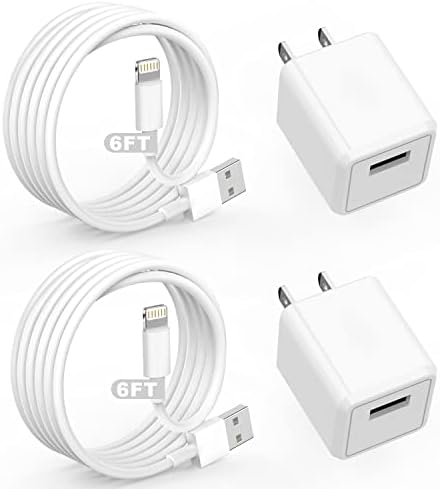iPhone Charger,Cube Apple Charger iPhone[Apple MFi Certified]2Pack 6FT Lightning Cable Quick Fast Charging Cord USB Wall Chargers Travel Plug Adapter for iPhone 13/12/11/10/X/8 Plus/XR/XS Max/SE/iPad