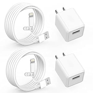 iPhone Charger,Cube iPhone Charger [MFi Certified] 2Pack 6FT Lightning Cable Quick Fast Charging Cord USB Wall Chargers Travel Plug Adapter for iPhone 14/13/12/11/10/X/8 Plus/XR/XS Max/SE/iPad