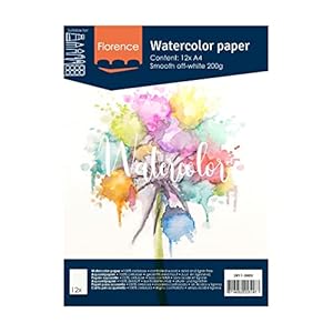 Florence Aquarellpapier smooth A4 200g Wollweiß 12pcs