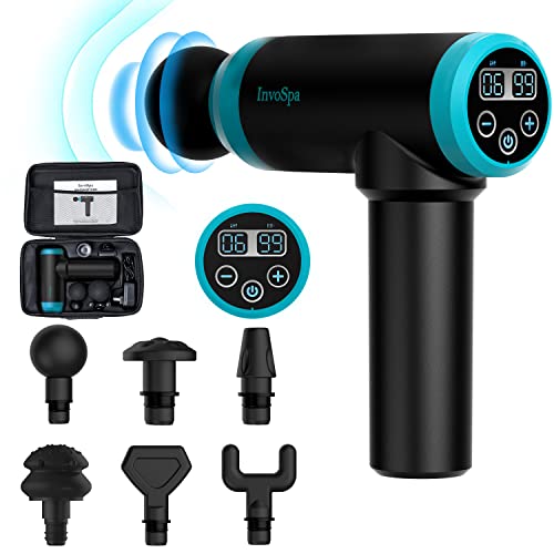 InvoSpa Muscle Massage Gun for Athletes - Handheld Percussion Massage Gun, Deep Tissue Massagers for Neck and Back - Muscle Massager, Percussive Portable Sports Body Massager