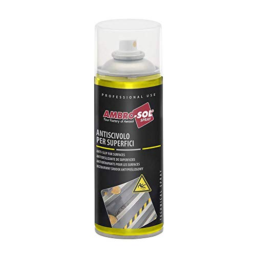 Ambro-Sol - I268 Antidérapant pour les Surfaces, Spray pour le Traitement Antidérapant de Surfaces comme Escaliers, Rampes et Receveurs de Douche, Aérosol en Fer Blanc Recyclable 400 ml, Jaune Cover