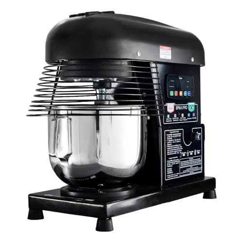 Maná Batedeira Industrial Planetária 5L 10 Velocidades Tacho em Inox 3 Batedores 1000W Preta Bivolt – BPM-05