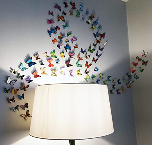 80 Pcs Butterfly Wall Decals, 3D Butterfly Wall Decor Stickers For Home Wall Decor Room Nursery Decor #TOP2