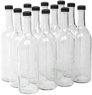 North Mountain Supply 750ml Clear Glass Bordeaux Wine Bottle Flat-Bottomed Screw-Top Finish