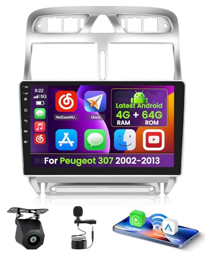Inefala 4+128G Android 15 Radio para Toyota Aygo/Peugeot 107/Citroen C1 2005-2014 con 10'' In-Cell Pantalla con Wireless Carplay y Android Auto Mirror Link Radio FM/RDS GPS WiFi BT SWC Cámara Inversa