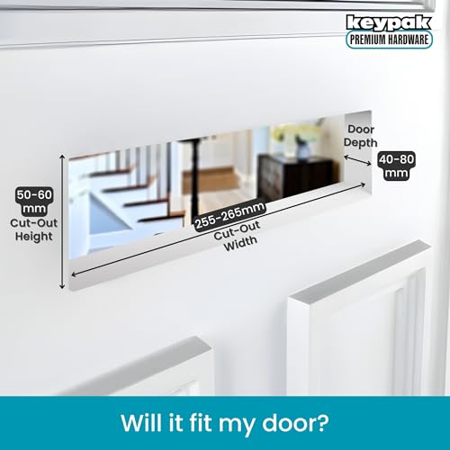Keypak 10" (27cm) Door Letter Box - Adjustable Letterbox for UPVC Composite Timber Doors (White, 40-80mm) - Image 4