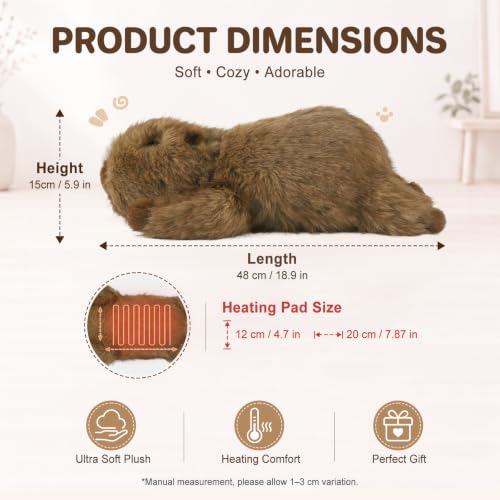 Image of Capybara Heating Pad for Period Cramps Heated Plush Stuffed Animal