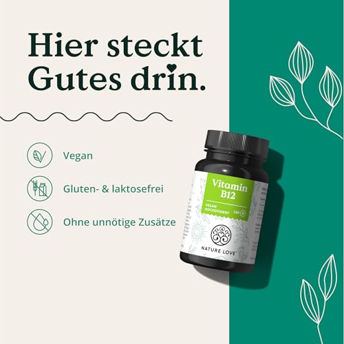 Vitamin B12-180 Tabletten - 500 µg pro Tablette - Beide aktiven Formen (Adenosyl- & Methylcobalamin) & Depotform - Ohne synthetische Zusätze, hochdosiert, vegan, laborgeprüft – Bild 6