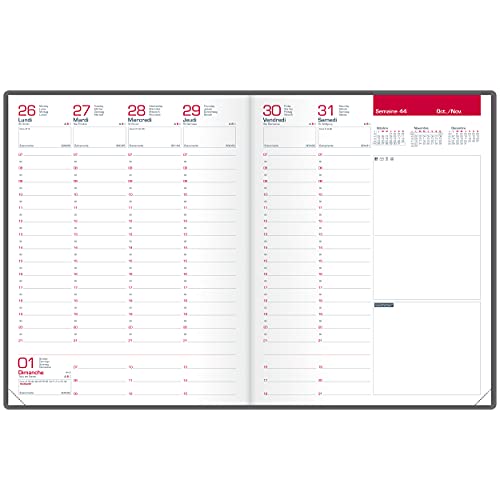 Oxford - 1 Recharge Pour Agenda Semainier - Septembre 2026 à Août 2027 - Dimension 21 x 27 cm - Reliure Cousue - Vendu Sans Couverture