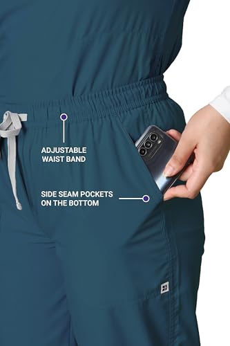 Image of Knya Scrub Suit for Women | 5 Pocket | Mandarin Top & Bottom Set | Short Sleeves | Lightweight & Breathable | Hospital Clinic & OT Wear | Medical Uniform | Scrubs for Female Doctors Nurses & Dentists