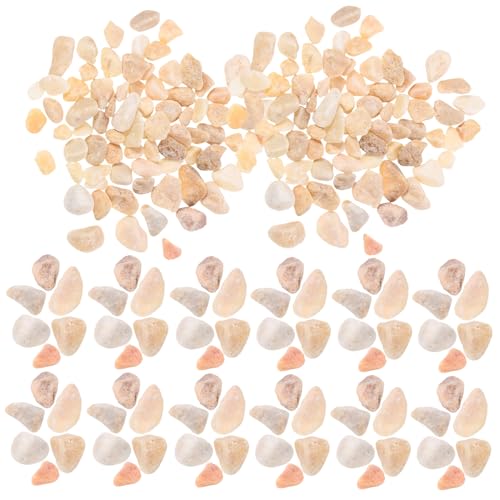 MALUGOGO Mini Garden Rock Decor Yellow Pebbles Bag for Microlandscape DIY Scenery Basing Stones Natural Decorative Miniature Stone Model for Sand Table Terrain and Indoor Outdoor Craft