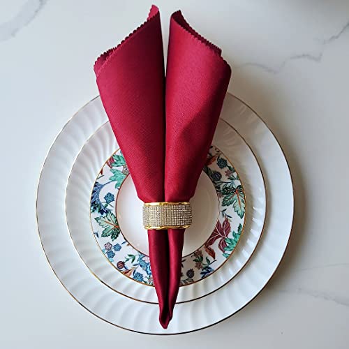 Silver Diamond Glod Napkin Rings Set, Rhinestone Napkin Holder For Dining, Easter, Thanksgiving, Wedding,Bling Cloth Holder Full Of Crushed Diamond,Party Of Table Setting Home Decor (6) #TOP7