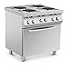 Royal Catering RC-EC4VO Gewerbeherd Elektroherd Gastronomieherd 13.400 W 4 Platten mit Umluftofen