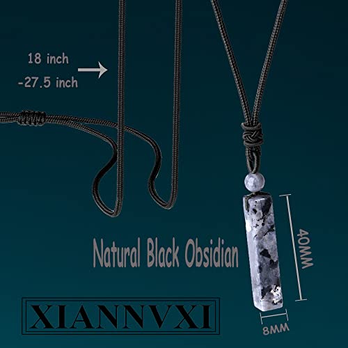 Xiannvxi Labradorite Adjustable Rope Hexagonal Point Pendant Necklaces & Xiannvxi Labradorite Adjustable Rope Rectangle Pendant Necklaces #TOP4