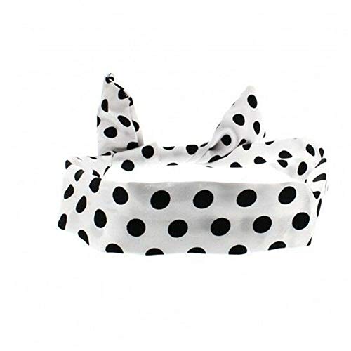 ABAV trendiger Drahthaarband modischer Stirnband ca. 80 cm x 3 cm Haarband Polka Punkte Denim Sterne (Polka Punkte Weiß) Cover