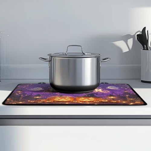 Image of Happy Halloween 2026 Induction Stove Top Cover Protector Multipurpose Flat Top Stove Cover Mat Universal Stove Top Cover for Electric Cooktop Mat Holiday Kitchen Decor, 29 x 21 Inch