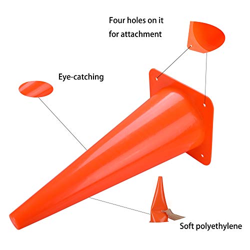 [5 Pack] 18 inch Traffic Cones, Safety Road Parking Cones,Agility Field Marker Cones for Soccer Basketball Football Drills Training, Outdoor Sport Activity & Festive Events - Thumbnail 6