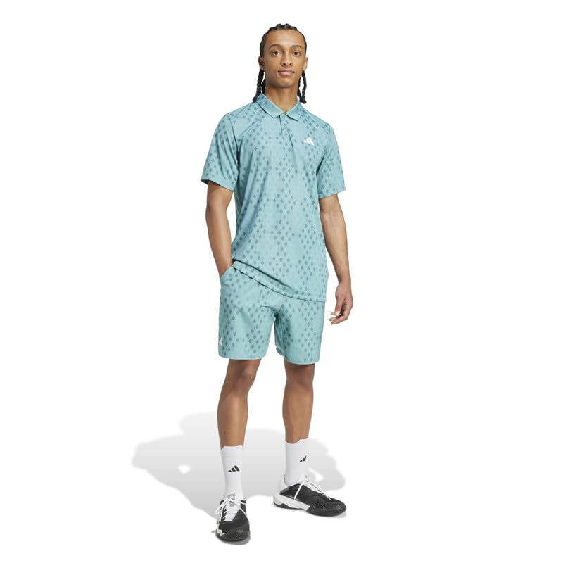 Image of adidas Men'S Polo Shirts | Club Graph Polo | Turquoise |