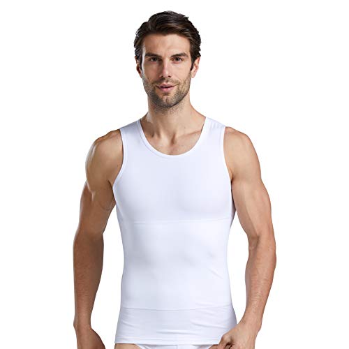 BaronHong Mens Compression Chest Binder Shirt Slimming Body Shaper Vest Workout Tank Tops Abs Abdomen Undershirts2