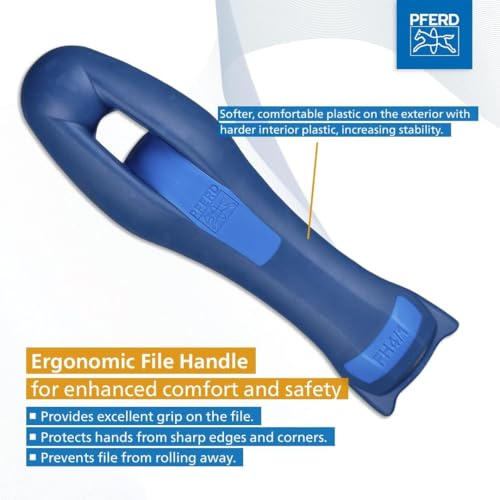PFERD TOOLS Werkstattfeilen-Set in PVC-Rolltasche, 5 Feilen, Kreuzhieb H1, 300mm, 11800551 – für die grobe Zerspanung und zum Schruppen geeignet, Länge 300mm