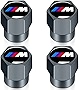Tire Valve Stem Caps,Wheel caps Compatible with BMW X1 X3 M3 M5 X1 X5 X6 Z4 3 5 7 Series ram tire Valve caps Metal Air Valve Cover Accessories,4 Pieces