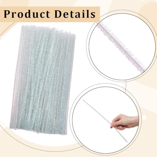 CABODYALS 200Pcs Color Iron Glitter Pipe Cleaners Bulk Plush Sticks Colorful Long Quality Fuzzy Thick Set Chenille Stems for Flowers DIY Crafting Projects Decorations Art Creative Supplies Materials - Image 6