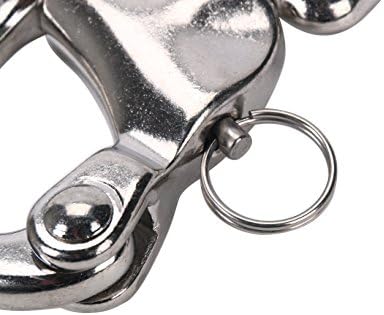Amarine Made Pair of Swivel Eye Snap Shackle Quick Release Bail Rigging Sailing Boat Marine Stainless Steel for Sailboat Spinnaker Halyard CD309012 (4-7/8") - Image 5