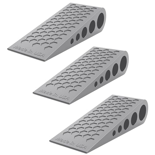 Image of Door Stoppers for Bottom of Door Premium Floor Rubber Door Stop Wedge Made in USA Heavy Duty Honeycomb Design for Carpet, Tile, Ideal for Home, School, Commercial,Gray 3 Pack