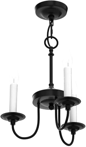 Miniatura 4 de Lámpara de araña vintage de granja negra de 2 niveles, estilo rústico retro, estilo campestre, industrial, grande, redonda