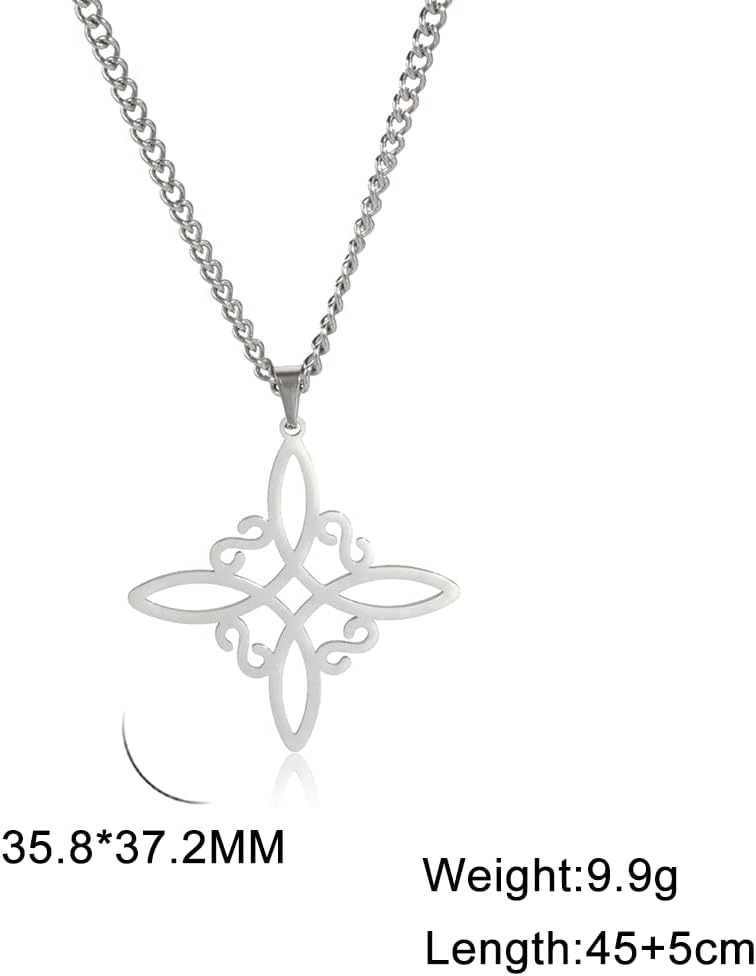 Dreamtimes Silver Color Witch Necklace for Women Celtic Knot Necklace Witches Knot Protection Amulet Triquetra Necklace Wiccan Jewelry Satanic Necklace Witch Pendant Jewelry - Image 5