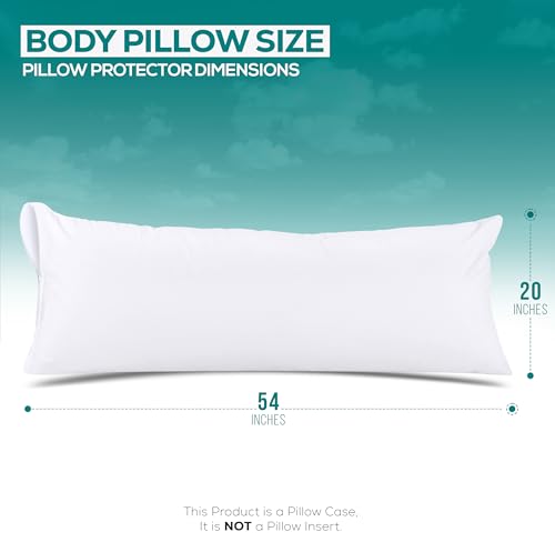 Image of Set of 2 Pillow Protectors with Zipper Body Size, Bed Bug and Dust Mite Proof Pillow Covers, Ultra Soft Pillow Encasements, Moisture Wicking and Waterproof Pillow Cases by Utopia Bedding (White)