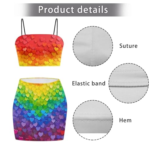 Image of Biyejit Women's 2 Piece Summer Outfits Spaghetti Strap Crop Tops and Bodycon Mini Skirt Dress Set Plus Size S-4XL