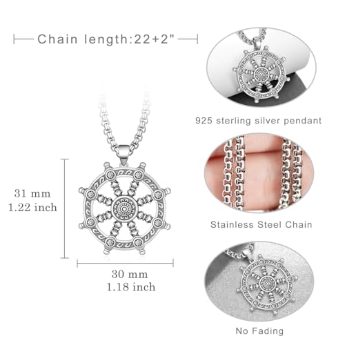 Buddhist Necklace 925 Sterling Silver Buddhist Amulet Pendant Necklace Talisman Jewelry Gifts for Men Women4