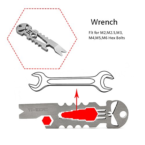 TI-EDC Titanium Keychain Beer Opener Spanner Multifunctional Tool (Titanium)