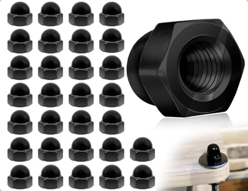 Emezddo 30 Tuercas Abovedadas, Tuercas Hexagonales M5, Ideales Para Tornillos De Bicicleta, Varillas Roscadas Y Pernos Roscados, ElectrodoméSticos E IngenieríA MecáNica (Negro)