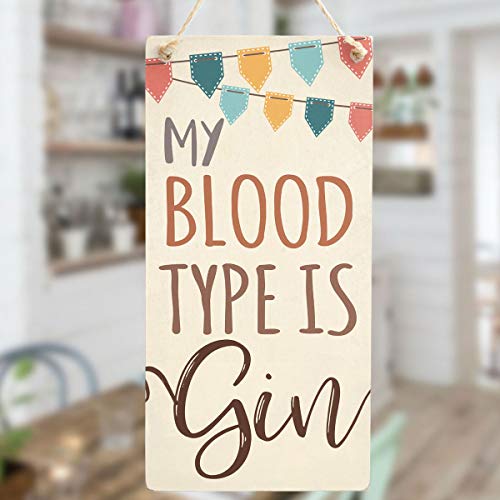 My Blood Type is Gin - Cute Bunting Design Gin Gift Sign - Image 4