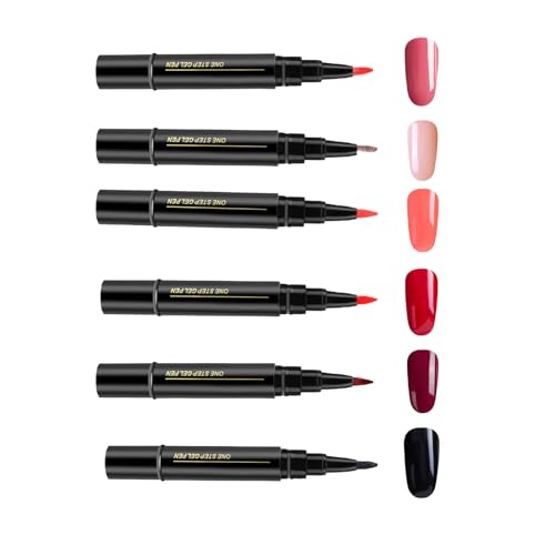 6PCS Smalto Penna, Asciugatura Rapida Unghie Gel Penna, Nails Art Smalti Gel Pennas, Arte Del Gels Pennas per Smalto, Portatile Art Pen Strumento Accessorio Per Casa Salone