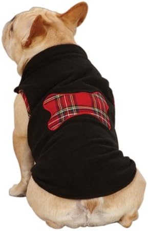 Zack & Zoey Polyester Dog Holiday Tartan Fleece Pullover, Large, Black