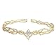 Kristallkrone Diadem Haarband Krone Braut Prinzessin König Stirnband für Geburtstag Hochzeit Halloween Party Kostüm (Gold mit AB-Stein)