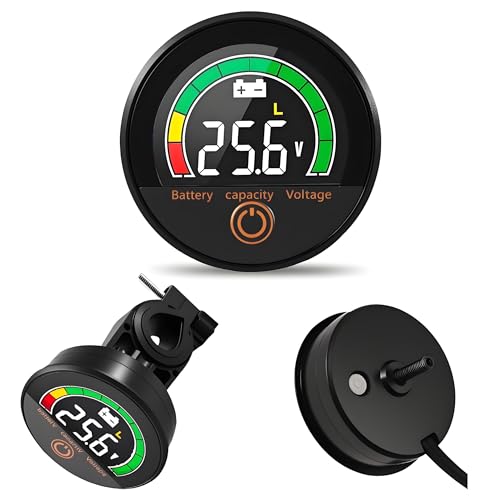 Begonia IP67 Wasserdicht Batteriewächter, Batterie Messgerät für 12V-84V Lithium, Lithium Eisen, Blei Säure Batterien, Batterieanzeige Spannungs Monitor Batteriekapazität für Autos,Golfwagen,Motorrad