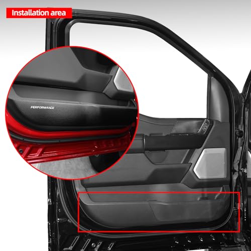 BETTERHUMZ Car Door Anti-kick Pad Compatible with Ford F150 2021 2022 2023 2024 2025 for Alcantara Carbon Leather Protective Strip Decal Interior Accessories by BETTERHUMZ - Used condition - Image 2