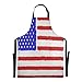 FVFV Drapeau Américain Art Étanche Tablie Cuisine Tabliers de Bavette pour Serveuse La Cuisson des Hommes Enfant en avec Sangle Réglable pour Le Cou avec 2 Poches