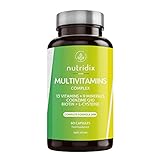 multivitaminico vegano mexico MULTIVITAMINAS Y MINERALES. La fórmula del Multivitaminas de Nutridix contiene 13 vitaminas (vitamina A, B1, B2, B3 (niacina), B5 (ácido pantoténico), B6, B7 (biotina) B12, C, D, E, K, B9 (folato)) y 9 minerales (hierro, zinc, cobre, manganeso, selenio, yodo, molibdeno, cromo, magnesio). Su formato en 60 cápsulas permite aprovechar al máximo los beneficios de cada dosis.
