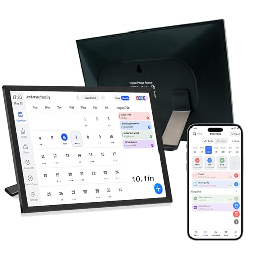 TianfuSpanda 10.1" Smart Digital Calendar, 2-Way Sync with Phones, Task List, Study Plan, Cloud Photo Frame, Family Schedule, Art Gallery, Smart Touchscreen Interactive Display for Family Schedules