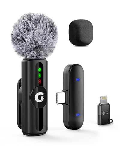 Image of GRENARO Mic for YouTube Wireless, 3-Level Adjustable Noise Reduction Mic Wireless,S12 Wireless Microphone for Youtubers,Compatible with All Devices Featuring USB-C and Lightning OTG Adapter
