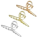 ✔ 【Diseño exquisito】 La estructura del patrón geométrico hace que las pinzas para el cabello sean muy únicas, simples y no monótonas. Las horquillas se suministran con la articulación y los dientes. Como resultado, las pinzas sujetan el cabello donde desea que esté. Debido al color dorado clásico, se pueden usar con todos los estilos de ropa.
