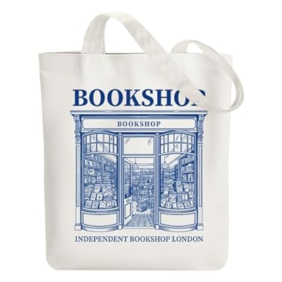 ANATTASOUL Bolsa de Tela Impresa Librería De Londres, Tote Bag Tela Mujer,Shopper Algodón 38 * 40cm, Beige Bolsa de Transporte para Mujer, Saco Tote Bag de Lona Regalo con Cierre de Cremallera | Ya disponible en tu tienda friki favorita! En mundofriki.es!